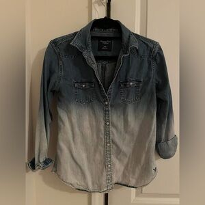 American Eagle Outfitters Blue Ombre Denim Shirt